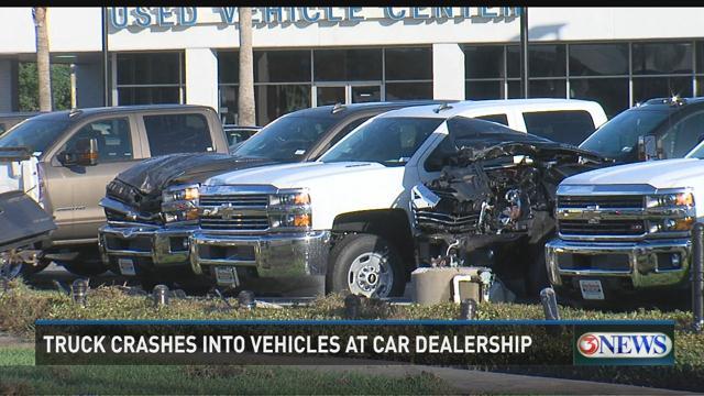 Teen Driver Crashes Vehicle Into Several Trucks at Car Dealership ...