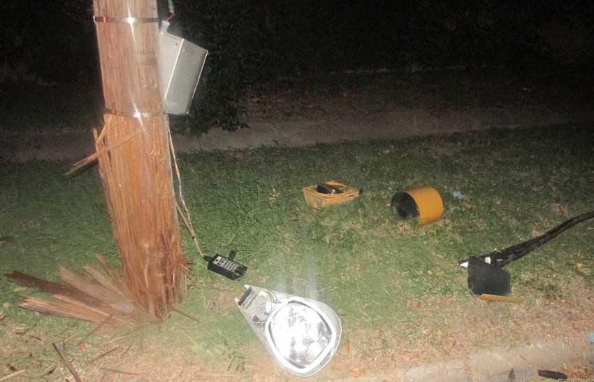 Driver Arrested for DWI After Crashing Into Bus Stop, Light Pole ...